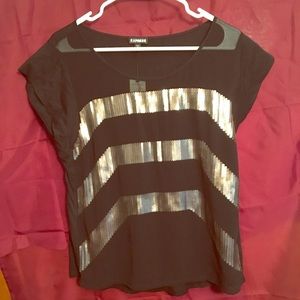 Sequin and sheer Express blouse